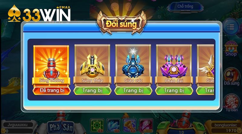 7 vũ khí trong săn cá thần mà người chơi cần nên biết