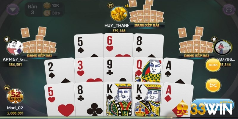 Nhà cái 33win gợi ý xếp chi mậu binh thắng lớn