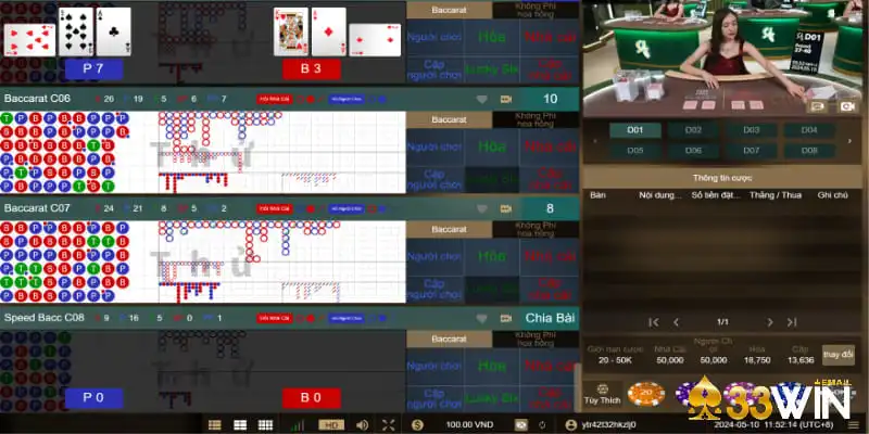 Tìm và chọn bàn cược tương ứng với game bài muốn tham gia