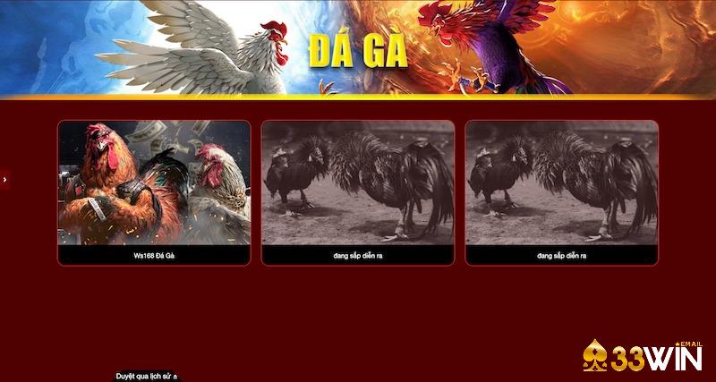 Giao diện chính của sảnh đá gà tại nhà cái 33win